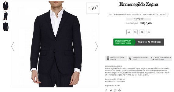 outlet ermenegildo zegna