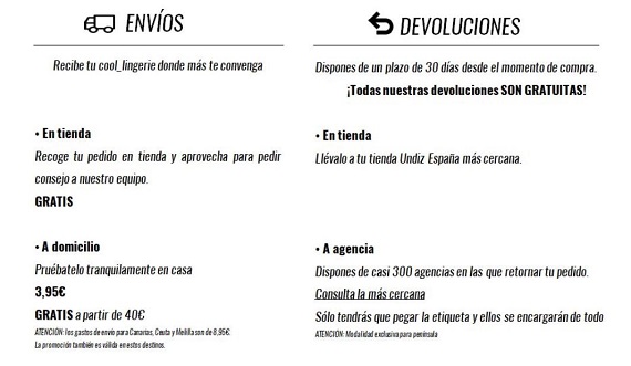 undiz envíos devoluciones